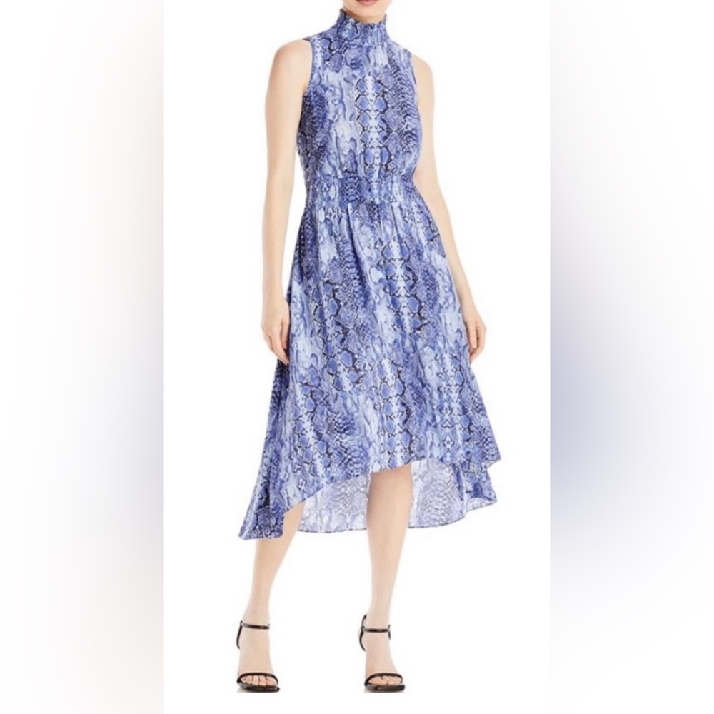Nanette Lepore blue snakeskin print dress